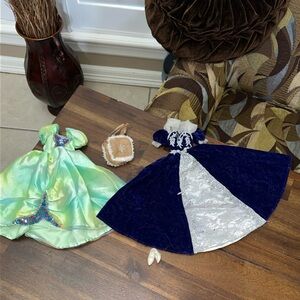 Barbie Doll Collectibles Brass Key Green Purple And Millennium Dress Vintage